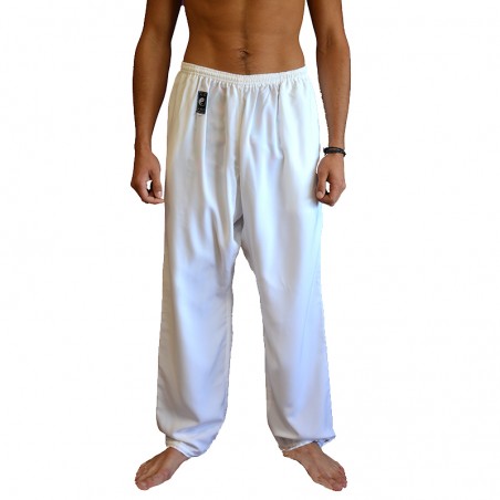 PANTALON VOILE DE COTON BLANC TAI CHI QI GONG - TAICHITAO