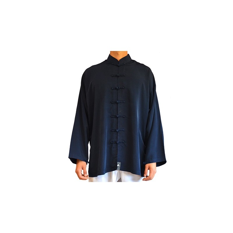 VESTE TAICHI QI GONG voile de coton BLEU MARINE